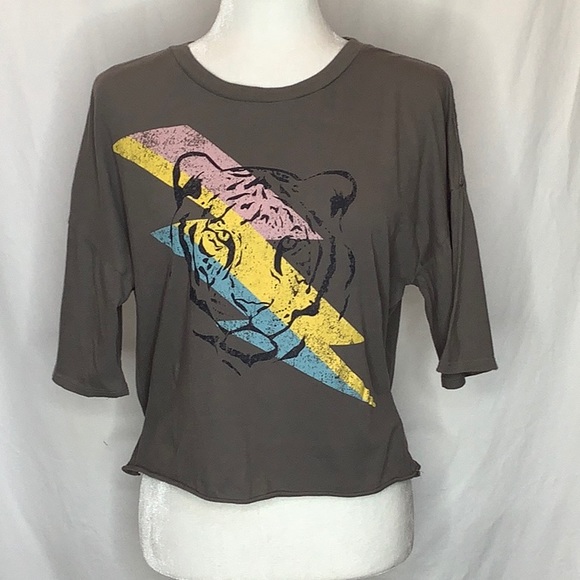 Grayson Threads Tops - Grayson Threads Tiger Cropped Tee Shirt Size M